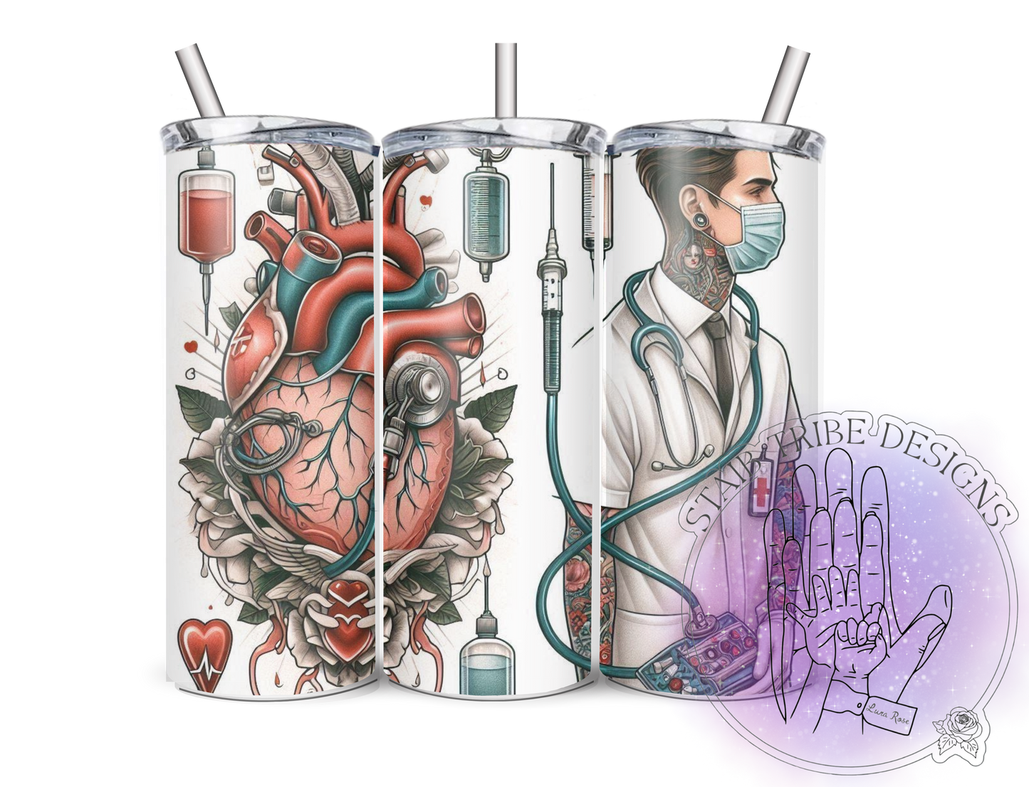 Heart & Tattoo'd Dr 20oz Tumbler