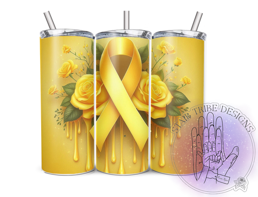 Yellow Awareness Ribbon 20oz Tumbler