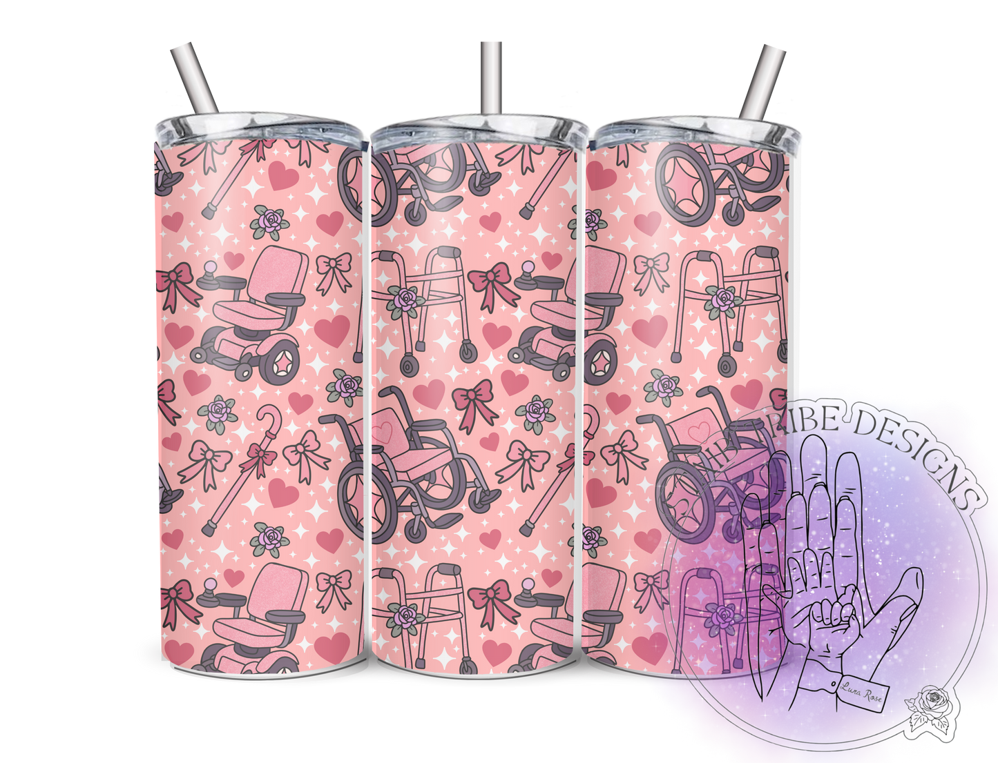 Pink Cutesy Mobility 20oz Tumbler