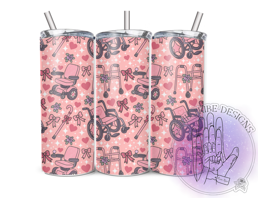 Pink Cutesy Mobility 20oz Tumbler