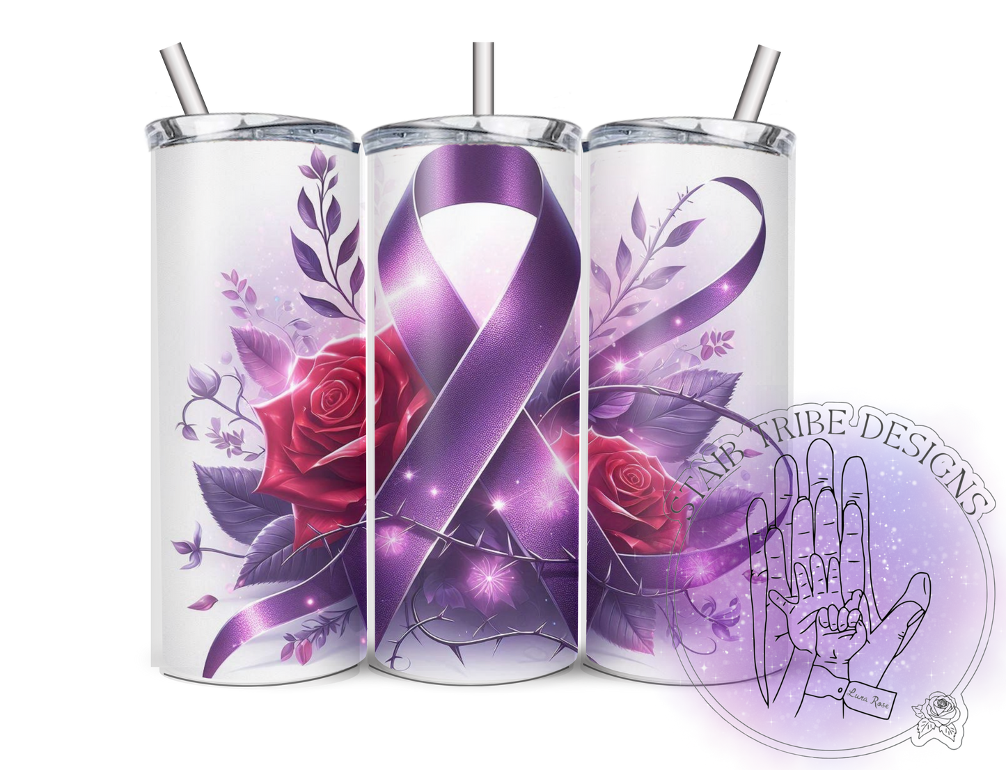 Purple Awareness Ribbon 20oz Tumbler