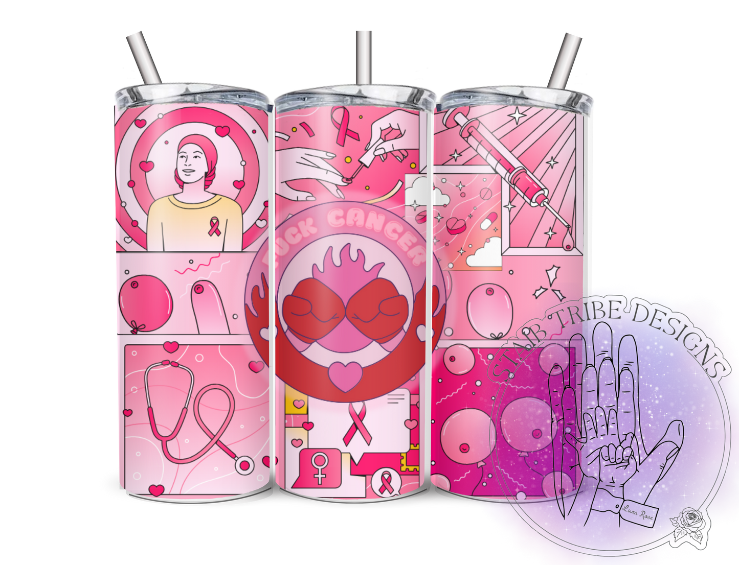 F Breast Cancer 20oz Tumbler