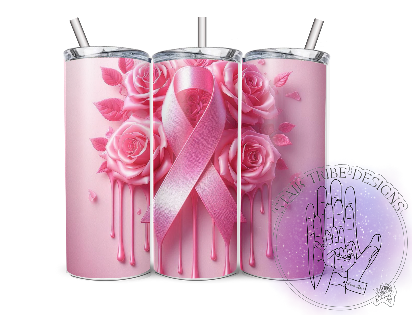 Pink Awareness Ribbon 20oz Tumbler