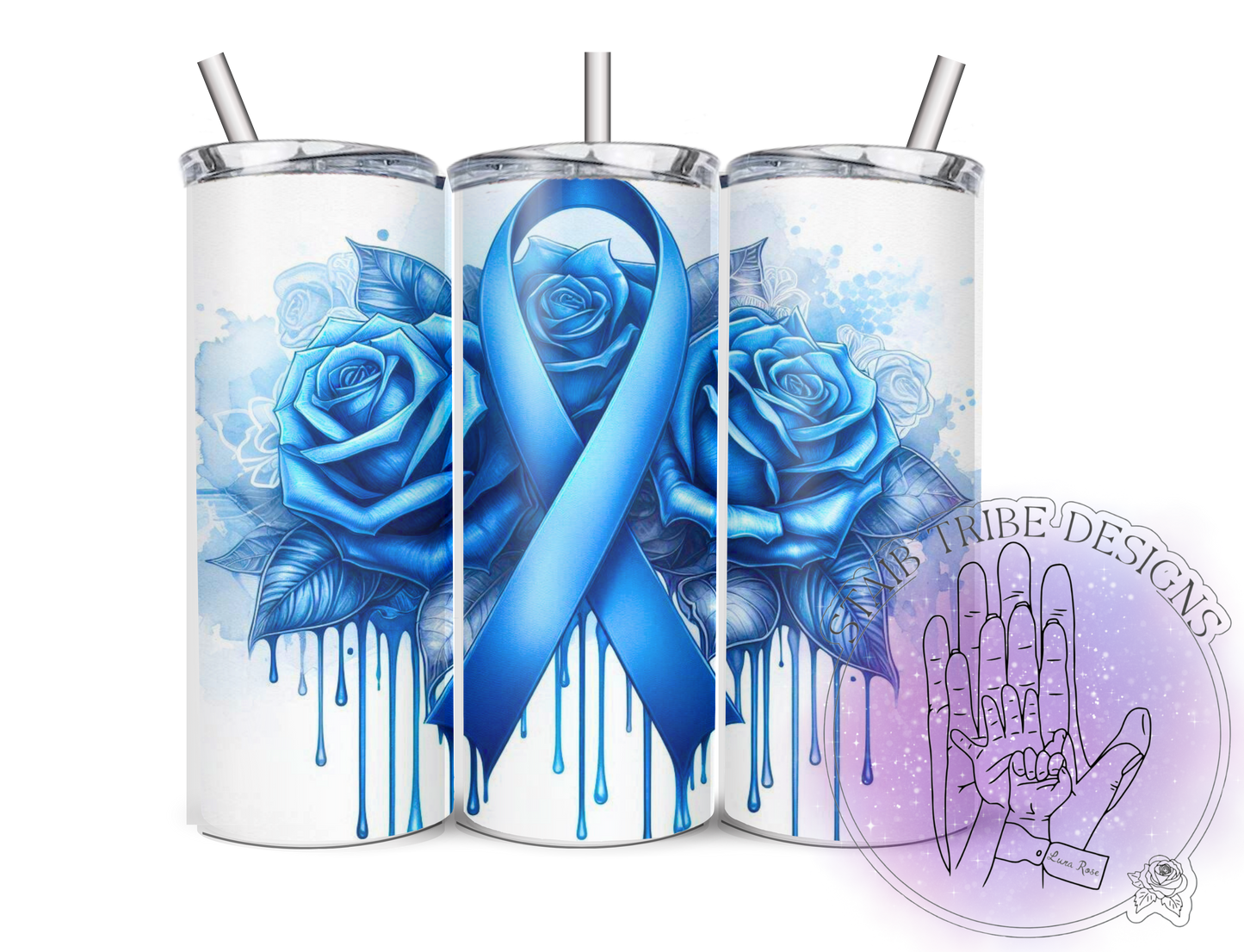 Blue Awareness Ribbon 20oz Tumbler