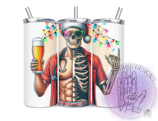 Half Skeleton Festive Medical Man 20oz Tumbler