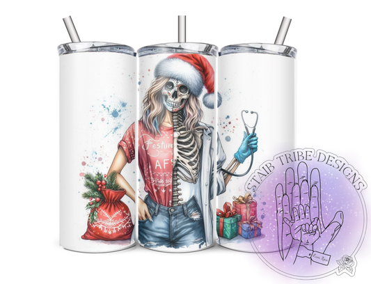 Half Skeleton Festive Medical Women 20oz Tumbler