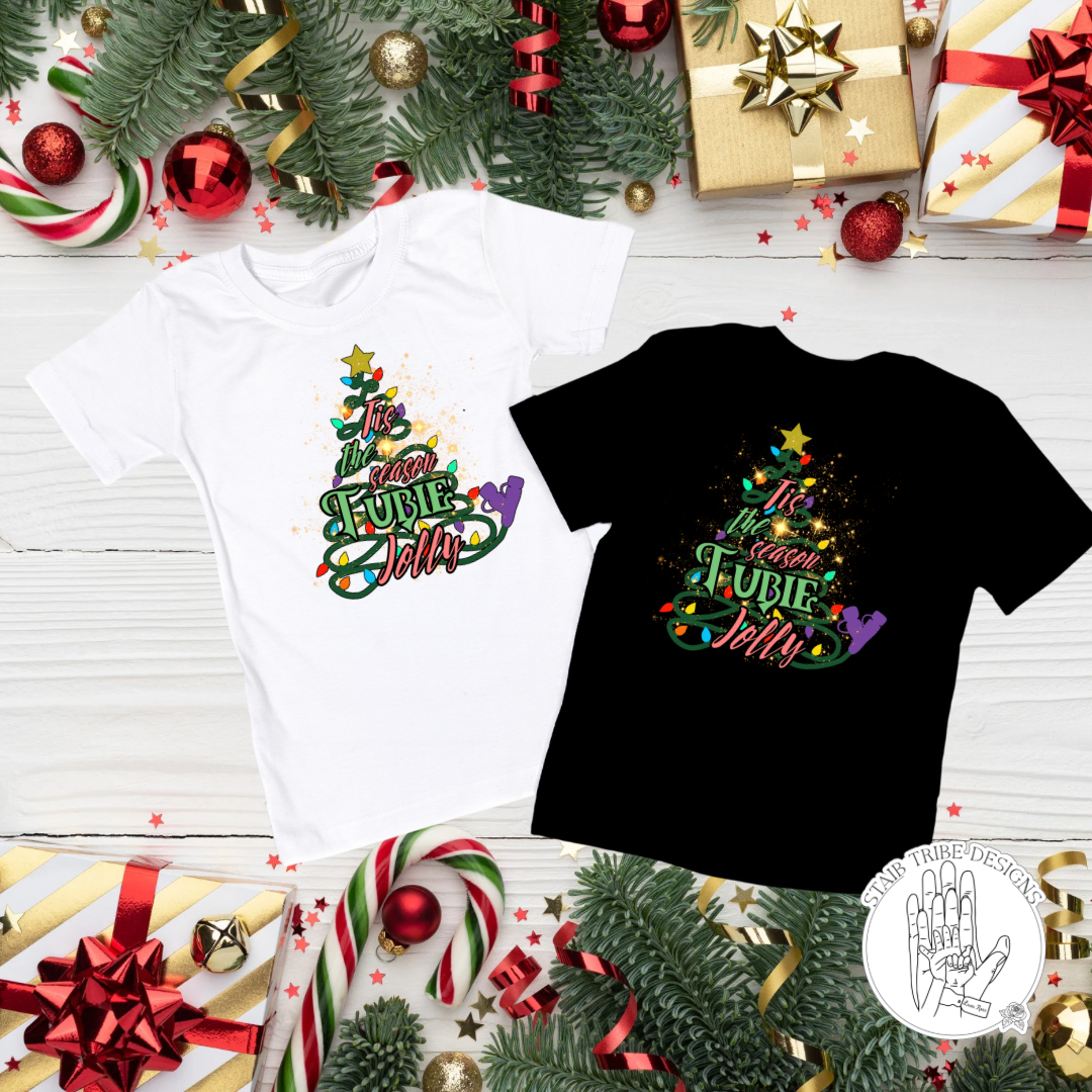 Adult Tis The Season Tubie Jolly Shirt - NG Christmas Tree